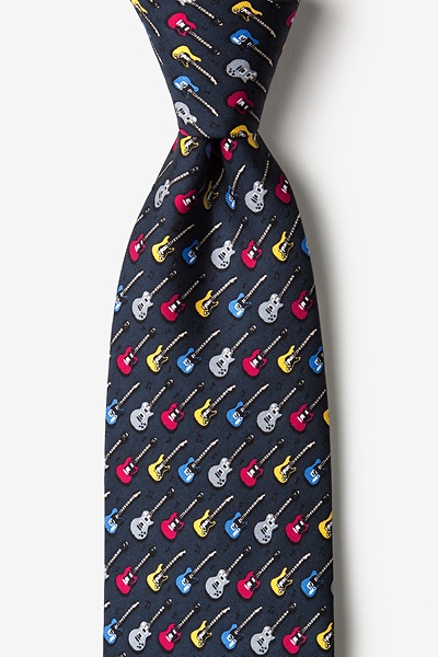 Image of Charcoal Silk Guitar God Tie