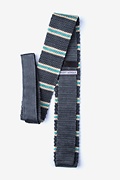 Maltese Stripe Charcoal Knit Skinny Tie Photo (1)
