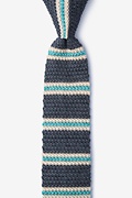 Maltese Stripe Charcoal Knit Skinny Tie Photo (0)