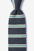 Maltese Stripe Charcoal Knit Tie Photo (0)