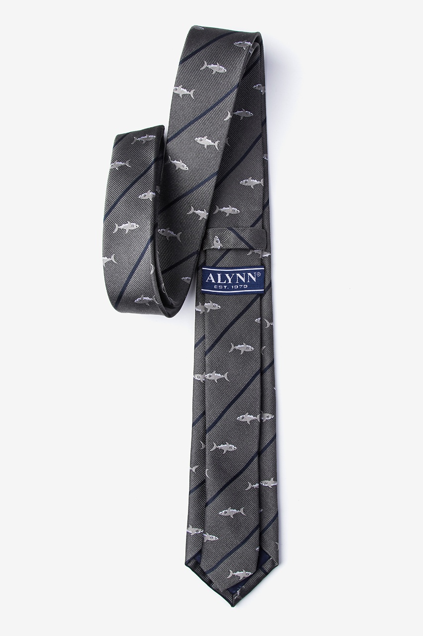 Shark Infested Waters Charcoal Skinny Tie Photo (1)