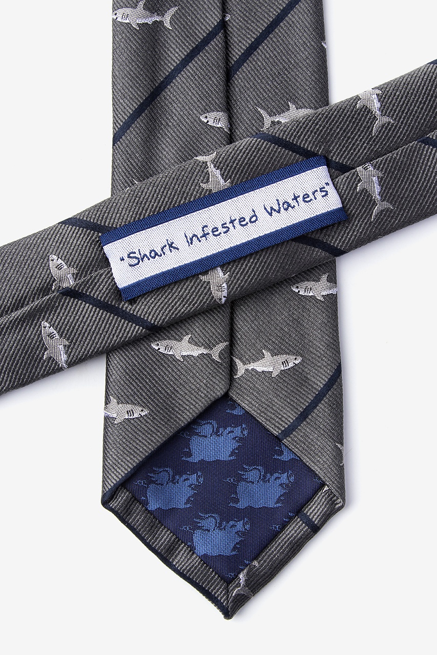 Shark Infested Waters Charcoal Skinny Tie Photo (2)