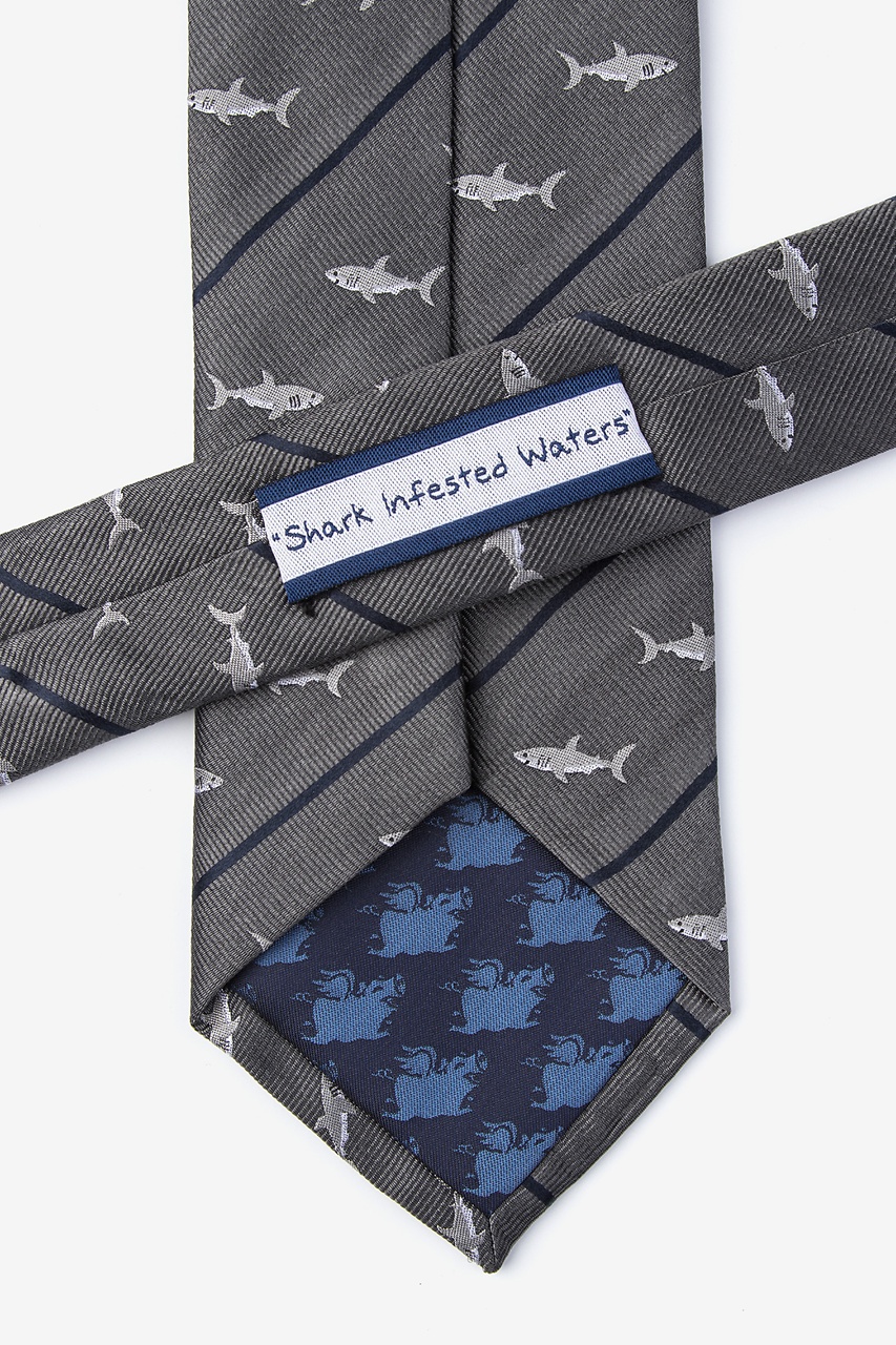 Shark Infested Waters Charcoal Tie Photo (2)