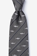 Shark Infested Waters Charcoal Tie Photo (0)