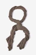 Mens Heathered Solid Chocolate Brown Knit Scarf Photo (3)