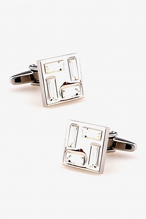 Crystal Border Clear Cufflinks