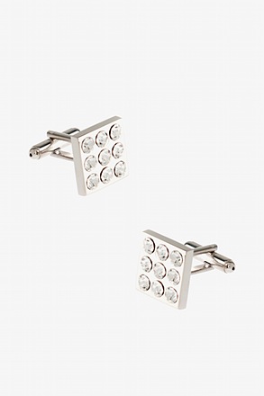 _Mini Vegas Gemstone Clear Cufflinks_