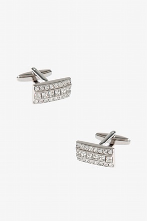 _Very Rhimestone Rectangle Clear Cufflinks_