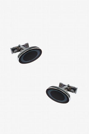 Circled Oval Cobalt Cufflinks