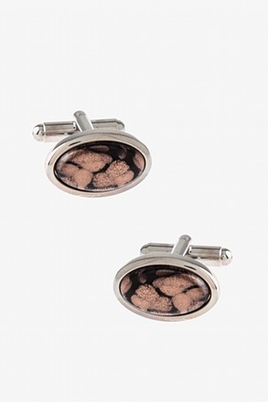 _Starry Oval Copper Cufflinks_