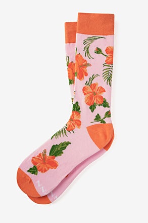 _Aloha Beaches Coral Medium-Large Sock_