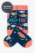 Alynn® X Lisa Congdon High Five Coral Small-Medium Sock Photo (0)