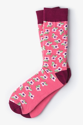 _Garden Grove Floral Coral Medium-Large Sock_