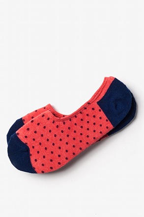 Laguna Polka Dot Coral No-Show Sock