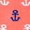 Coral Carded Cotton Mini Anchors Medium-Large Sock