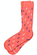 Mini Anchors Coral Medium-Large Sock Photo (0)