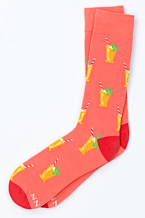 Mint Julep, Please Coral Medium-Large Sock
