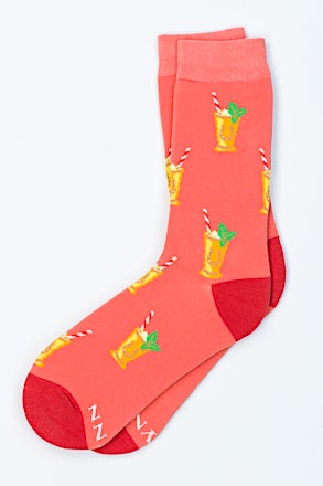 Mint Julep Please Coral Women's Sock