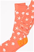 Shell Yeah Sea Shells Coral Medium-Large Sock Photo (1)