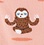 Coral Carded Cotton Sloth Yoga Small-Medium Sock