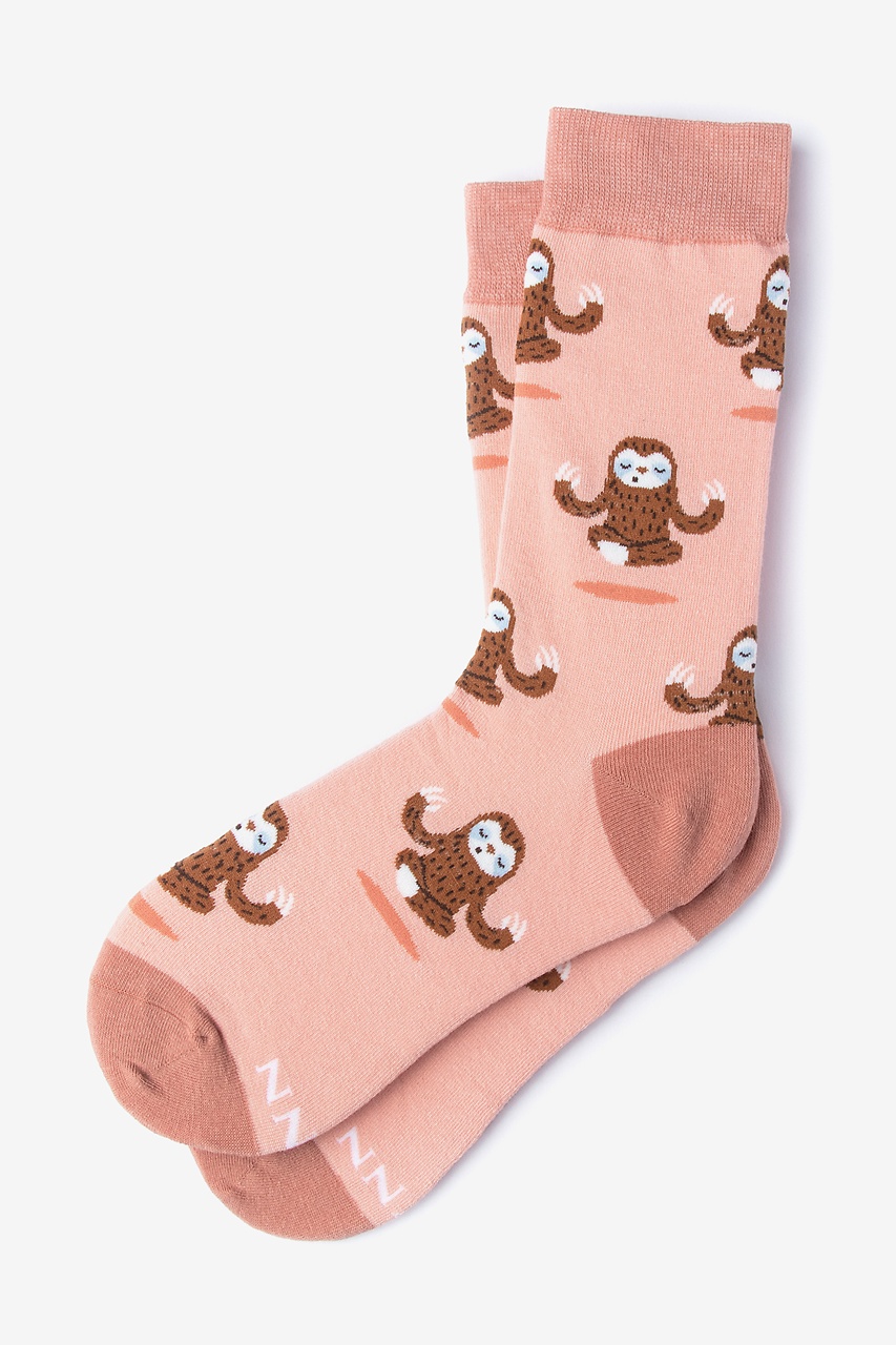 Sloth Yoga Coral Women's Sock Photo (0)