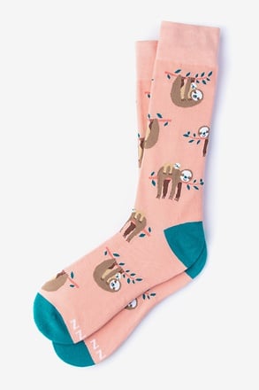That Sloth Life Coral Sock
