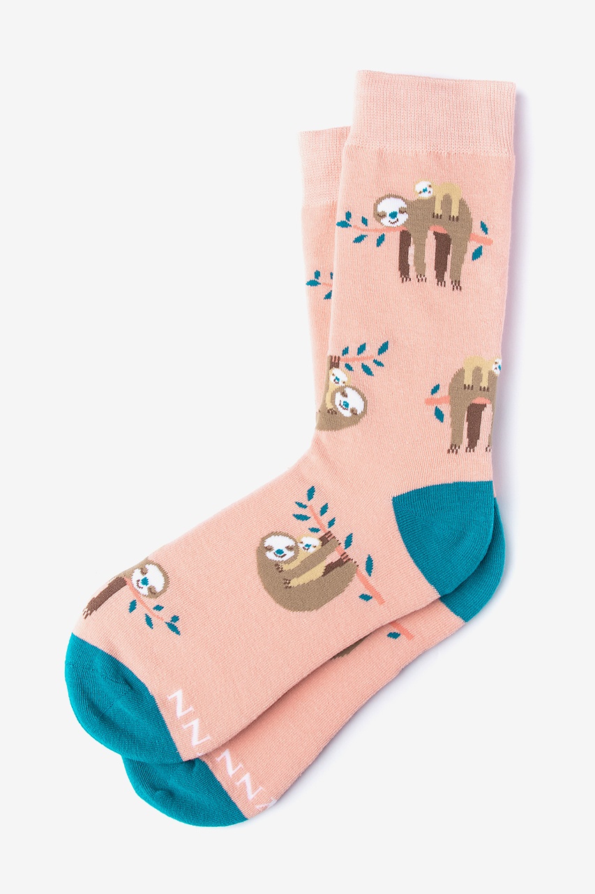 That Sloth Life Coral Women's Sock Photo (0)
