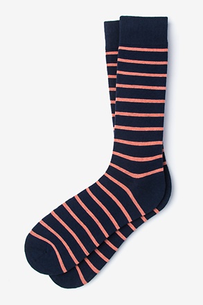 Virtuoso Stripe Coral Medium-Large Sock