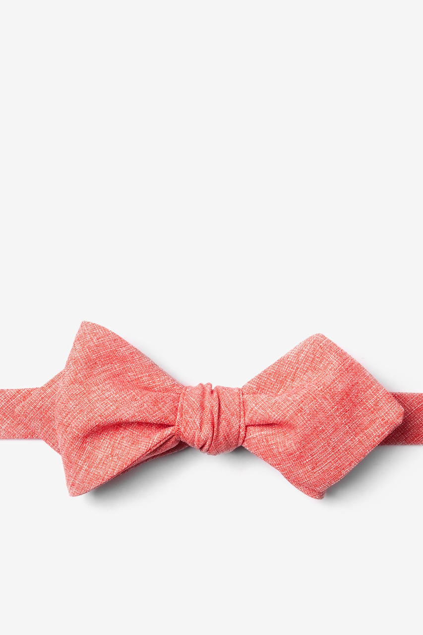 Coral Cotton Denver Diamond Tip Bow Tie | Ties.com