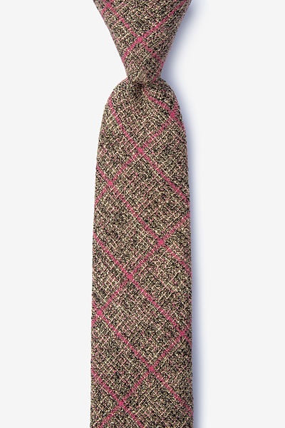 Coral Cotton Fletcher Skinny Tie