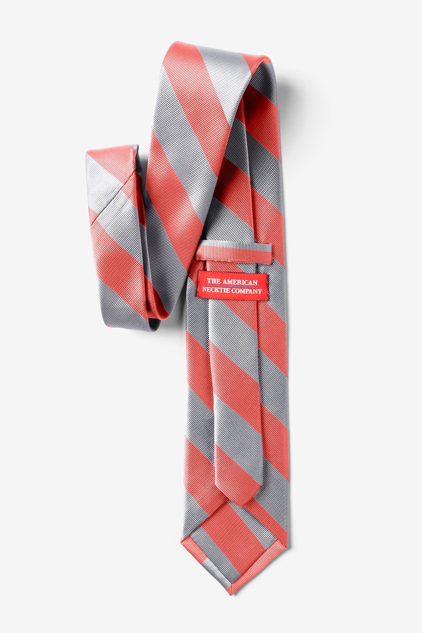 Coral & Silver Stripe Tie Photo (1)