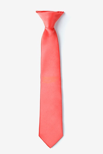 Coral Microfiber Coral Clip-on Tie For Boys