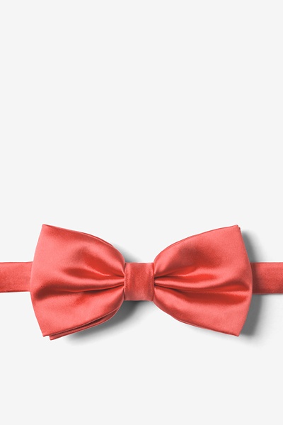 Coral Microfiber Coral Pre-Tied Bow Tie