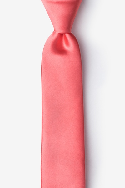 Coral Microfiber Coral Skinny Tie