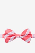 Jefferson Stripe Coral Pre-Tied Bow Tie Photo (0)