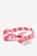 Jefferson Stripe Coral Pre-Tied Bow Tie Photo (1)