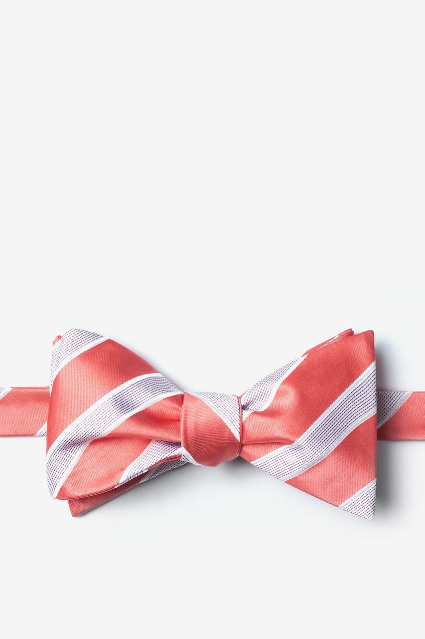 Jefferson Striped Self-Tie Bow Tie | Coral Causal Bow Ties | Ties.com