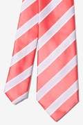 Jefferson Stripe Coral Skinny Tie Photo (1)