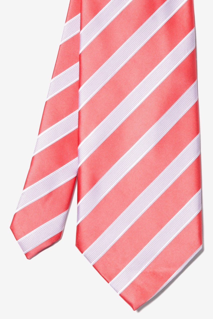 Jefferson Stripe Coral Tie Photo (1)