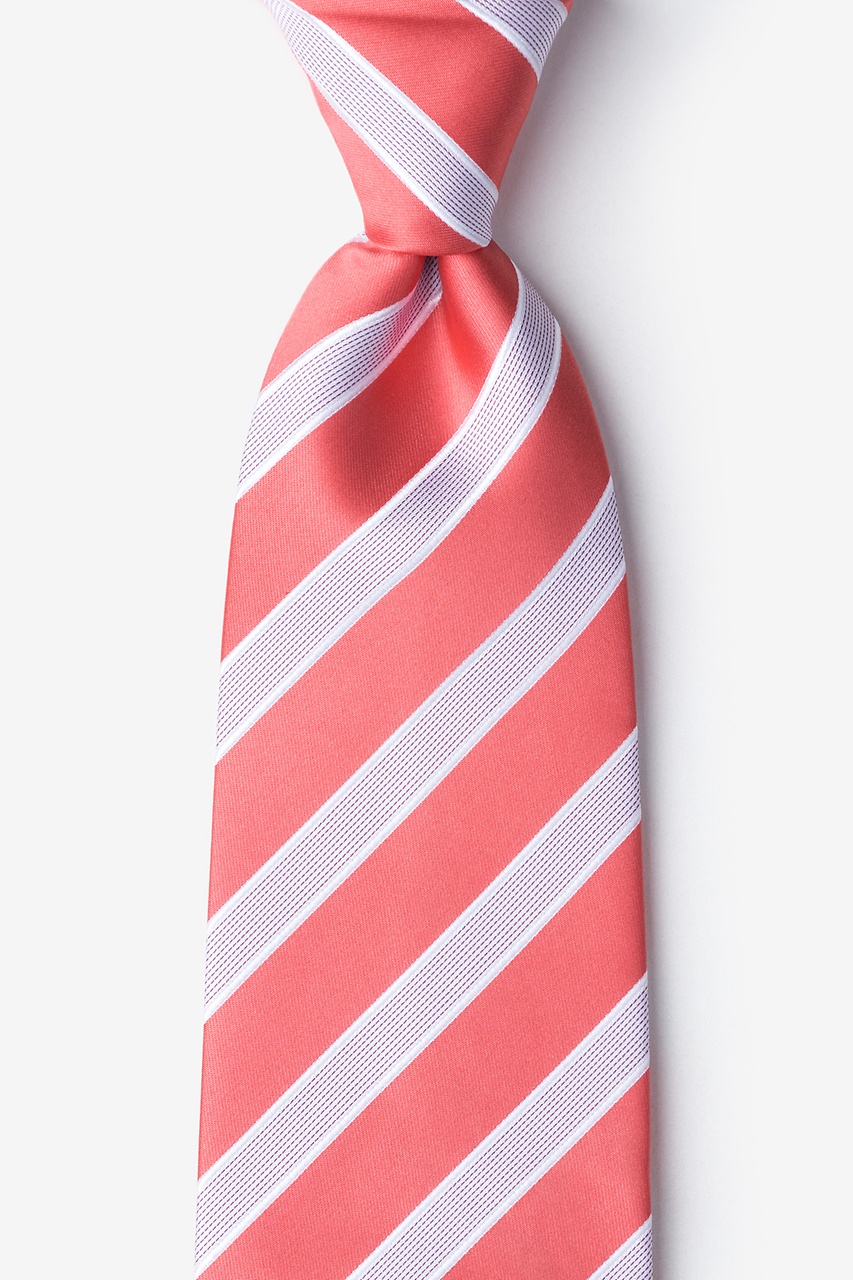 Jefferson Stripe Coral Tie Photo (0)