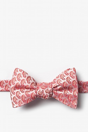 _Seahorses Coral Self-Tie Bow Tie_