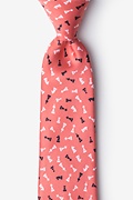 Tossed Chess Pieces Coral Tie Photo (0)