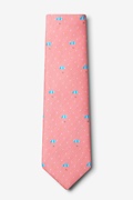 Umbrellas Coral Extra Long Tie Photo (1)