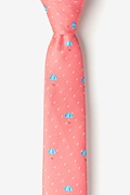 Umbrellas Coral Skinny Tie Photo (0)