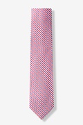 Checked Plaid Coral Skinny Tie Photo (0)