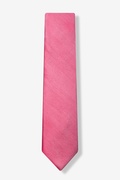 Solid Stitch Coral Skinny Tie Photo (0)