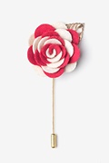 Two-toned Flower Gold Leaf Coral Lapel Pin Photo (0)