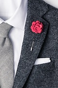 Coral Wool Felt Flower Lapel Pin Photo (1)