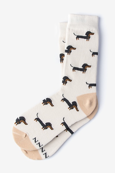 Cream Carded Cotton A Little Weenie Small-Medium Sock