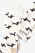 Dachshund | Weiner Dog Cream Sock Photo (1)